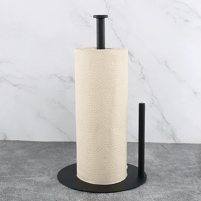 Countertop Stainless Steel Paper Towel Holder Modern Stand Up Easy  One-Handed Tear Kitchen Paper Towel Dispenser with Heavy Base - AliExpress