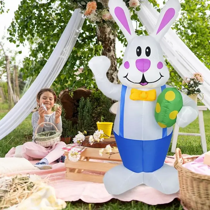 

Led Glowing Rabbit 1.9m Easter Rabbit Kids Gift Vivid Inflatable Egg Rabbit Three-dimensional Cutting Luminous Bunny Ornaments