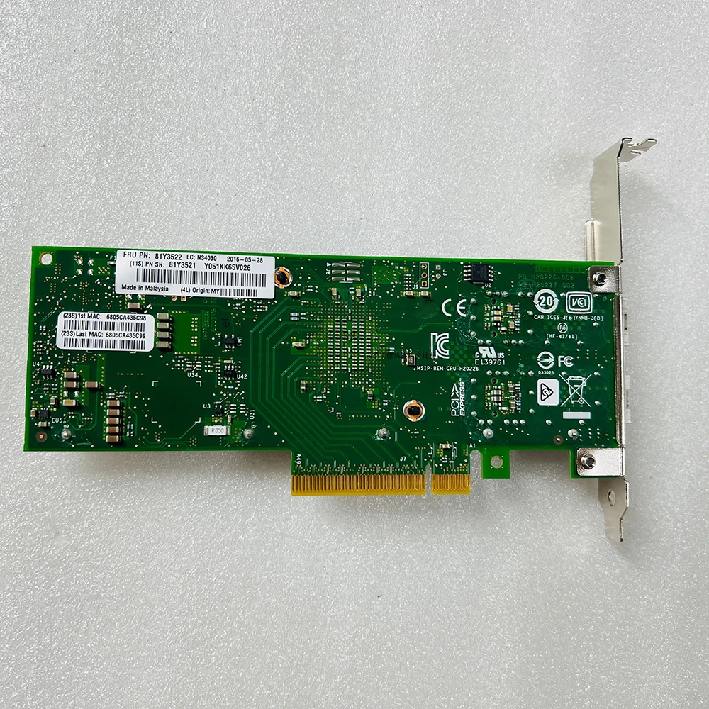 For INTEL X710-DA2 Dual 10 Gigabit Fiber Optic Network Card 81Y3522 7ZT7A00537 01DA902 4 For INTEL X710-DA2 Dual 10 Gigabit Fiber Optic Network Card 81Y3522 7ZT7A00537 01DA902 - Image 2