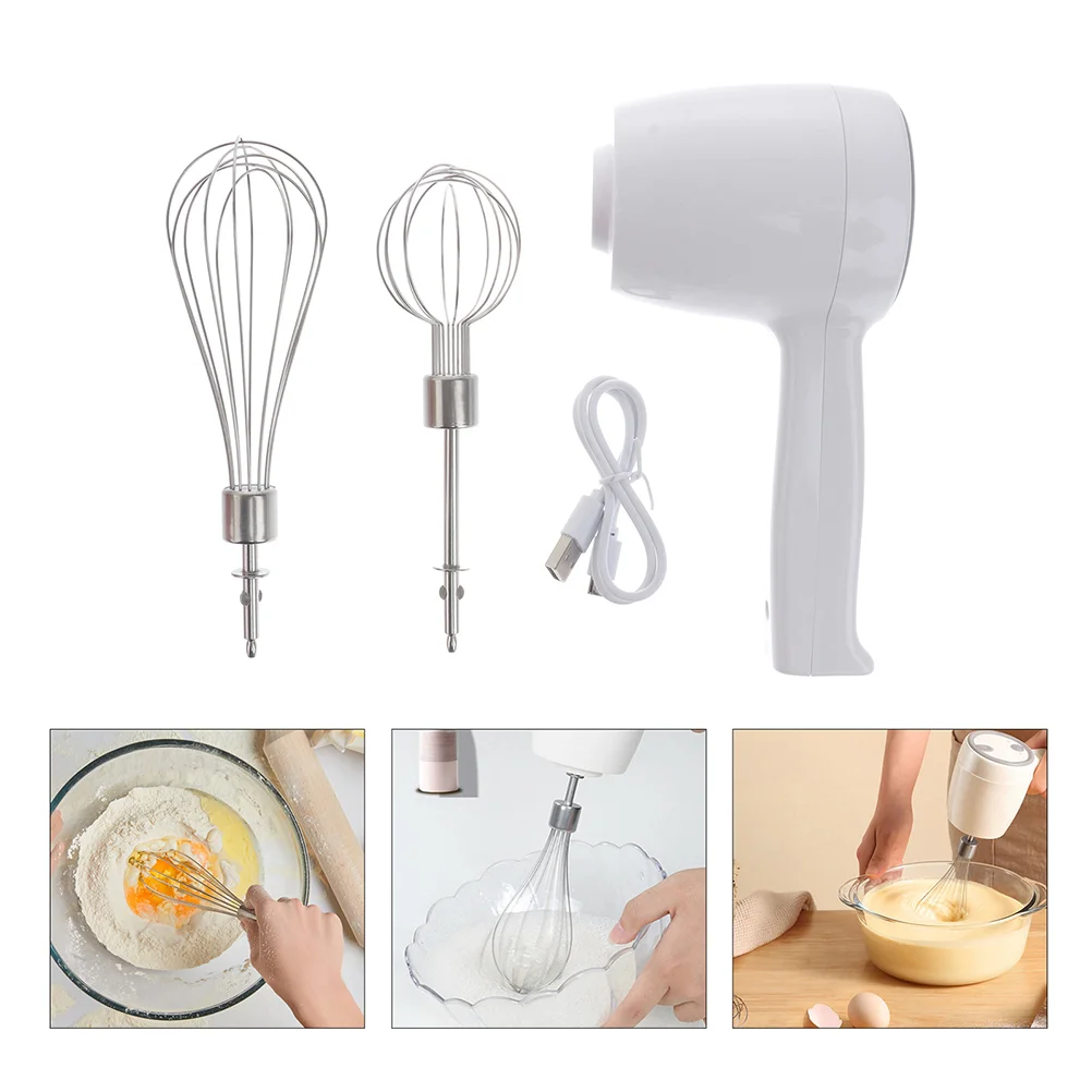 

1 Set Cordless Egg Beater Adjustable USB Rechargeable Kitchen Handheld Mixer