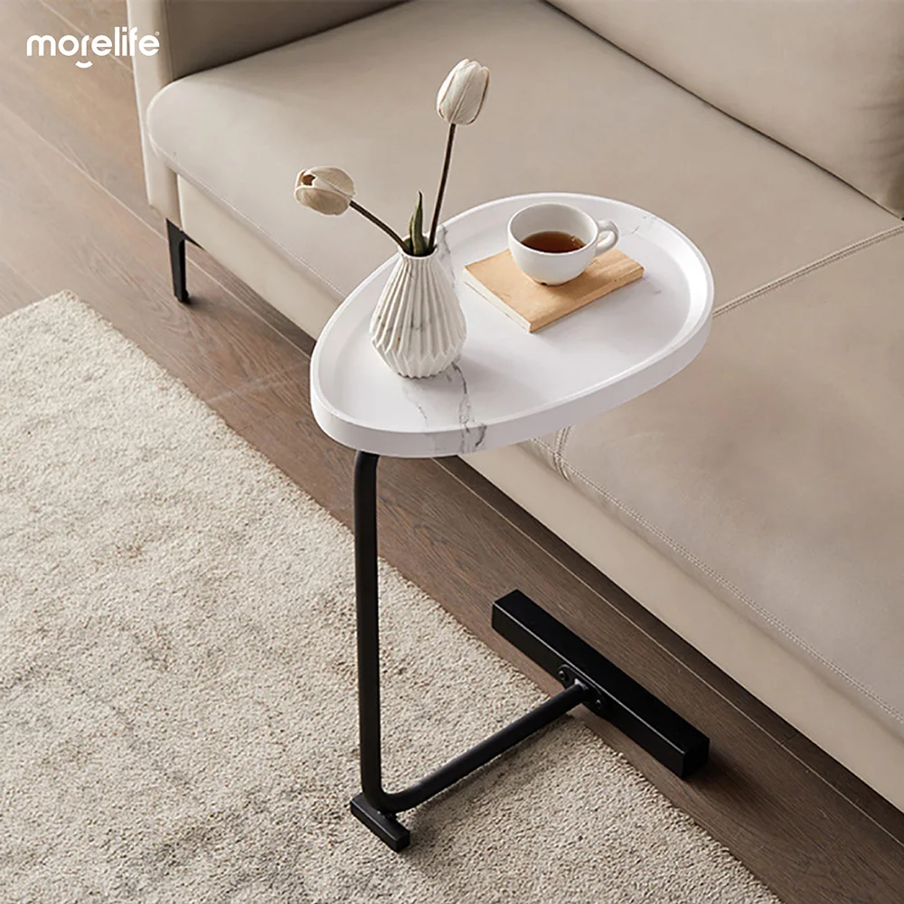 

Sofa Tray Table 60cm High Side Table Couches and Bed Snack Table for Living Room Bedroom Small End Table with Metal Frames