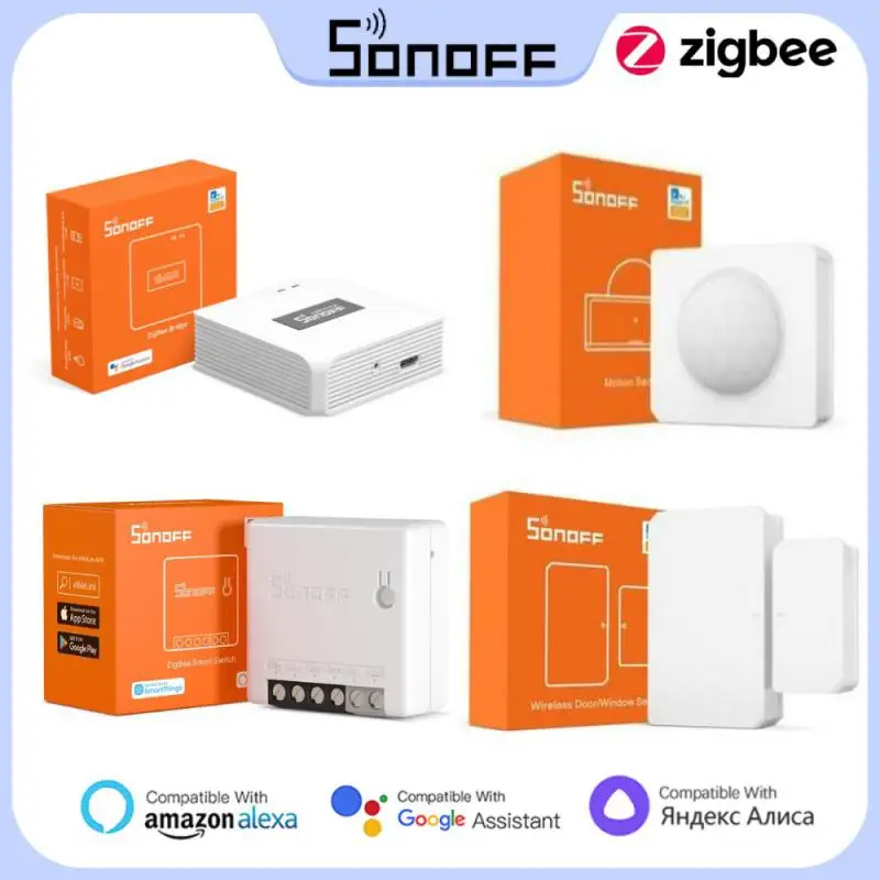 SONOFF Zigbee Bridge Smart Switch sensore PIR sensore porta/finestra  rilevatore di temperatura e umidità eWeLink funziona con Alexa Google -  AliExpress