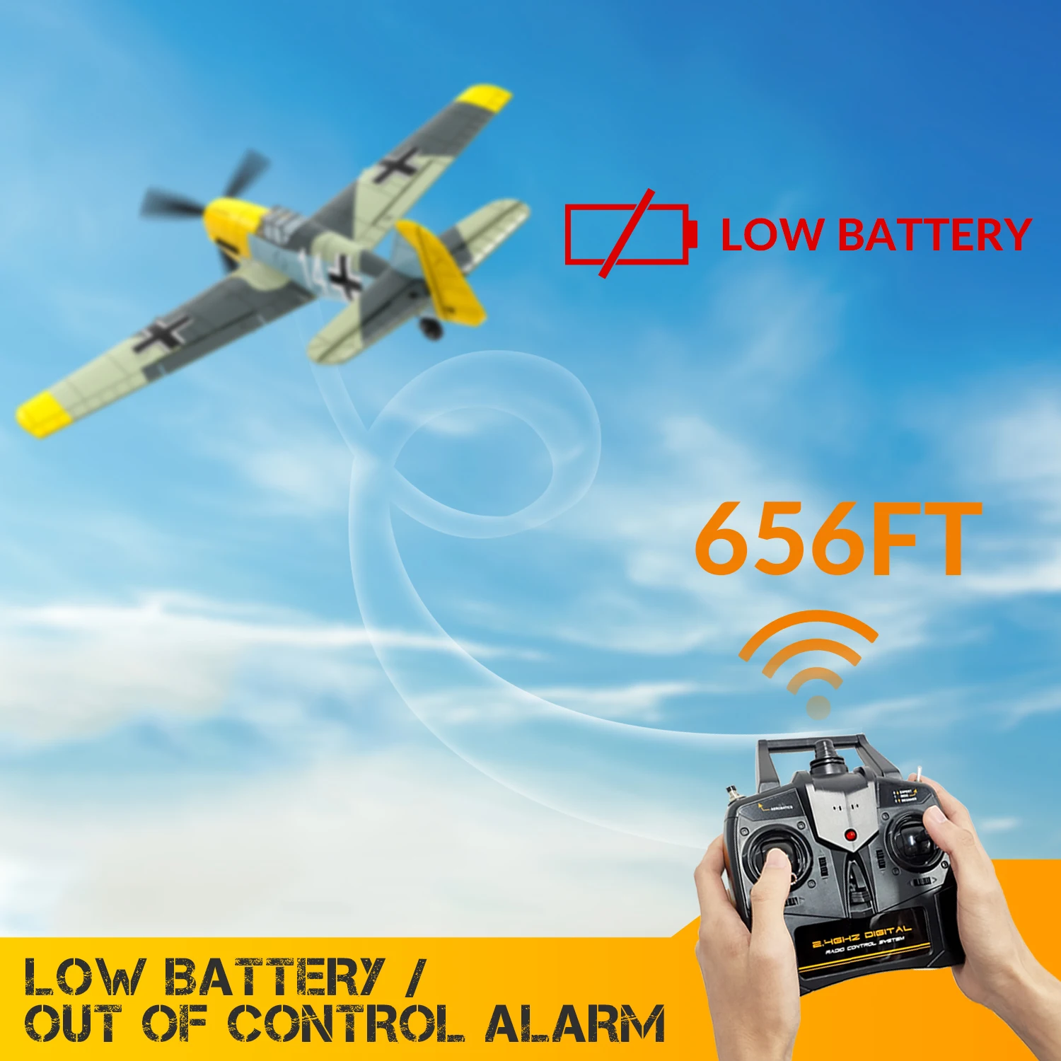 Planeur RC EPP 400mm Moteur 10mm 14min Vol Prêt à Voler