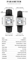 SANDA 9031/1108 bracelet en cuir résistant cadran carré étanche Sport décontracté femmes hommes montres à Quartz Reloj luxe Couple montre 5