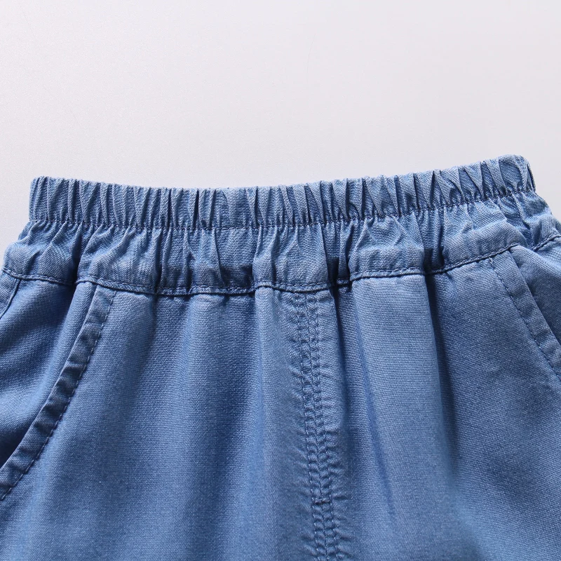 여아 여름 얇은 데님 청바지 토끼 자수 레이스 장식 롱 팬츠 베이비 플레어 트라우저 여아 하의