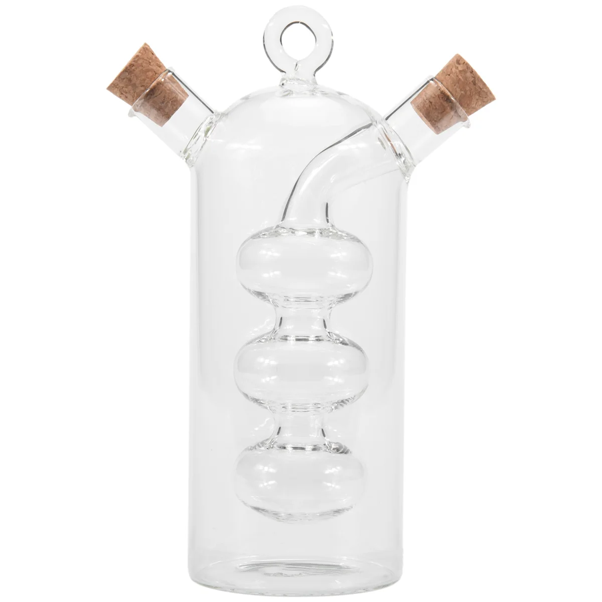 2-In-1 Double Layer Bottle Sauce Oil Vinegar Glass Bottle Condiment Seasoning Sealed Kitchen Storage