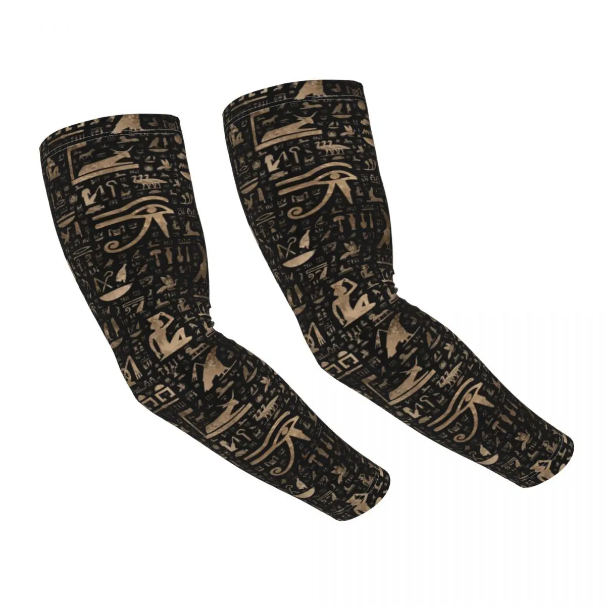 

Ancient Egyptian Hieroglyphs Sports Compression Arm Sleeves Warmer Men Women Egypt Culture UV Protection Tattoo Cover Up