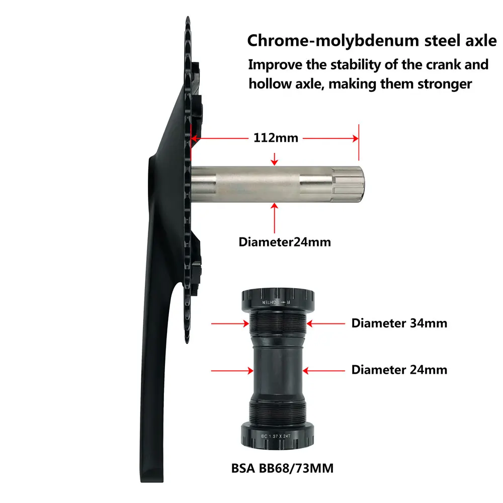 INTRO7 Fixed Gear Bike Crankset 49T 144BCD 165MM Chainwheel