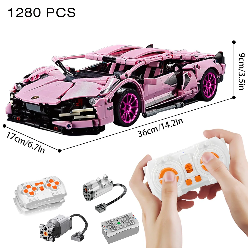 Riceblock Technical 1:14 Racing Sport Car Model Building Blocks Bricks MOC City Vehicle Supercar Adult Toy For Boy Children Gift 2