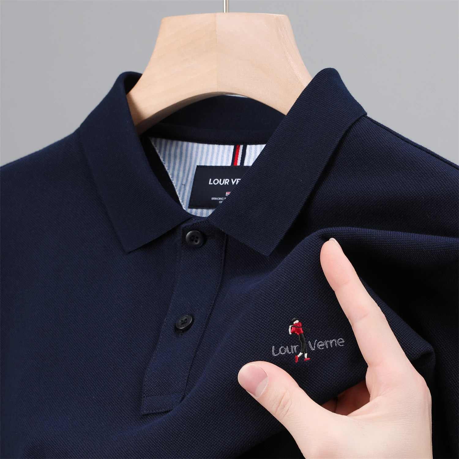 

100% Cotton High End Luxury Men's Polo Shirt 2023 Summer Embroidery Print T Shirt For Men Korean Casual Versatile Golf Clothing