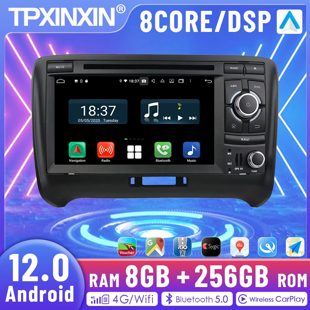 

2 Din 7INCH Car Radio Multimedia Video Player For Audi TT 2006-2013 Car Gps Navi Stereo 4G Rds Dsp Carplay Android12.0 8GB+256GB