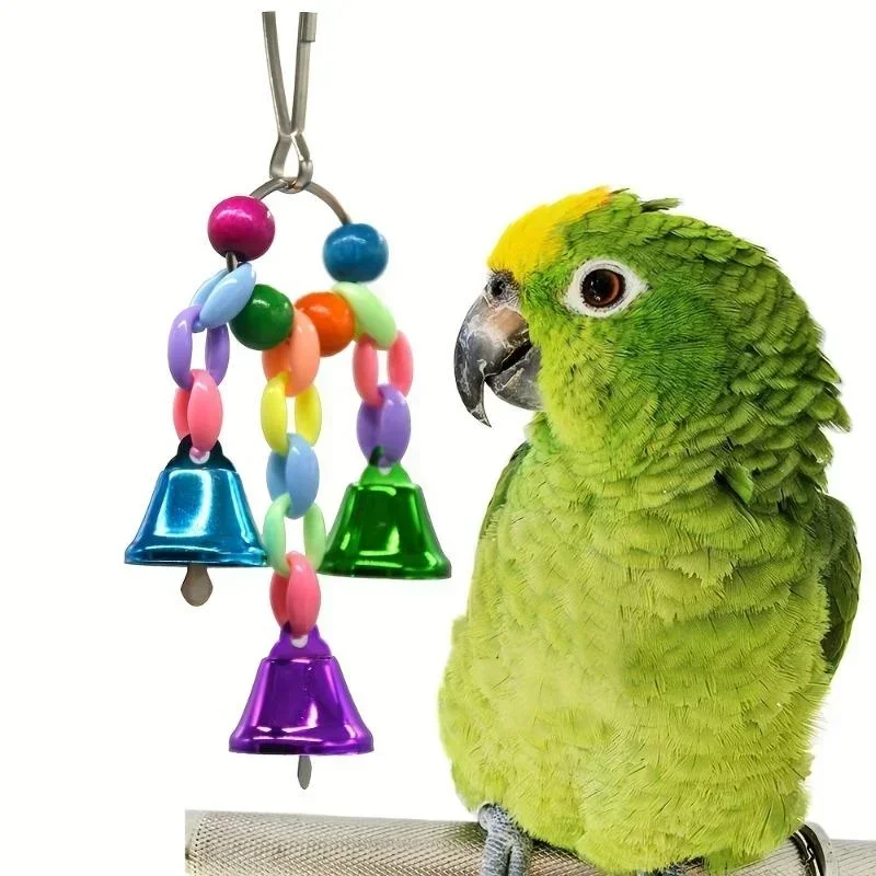 Curated visual reference: Gallery Detail: Parrot Bells Toy Bird Cage Toys With Bell Sound Colorful