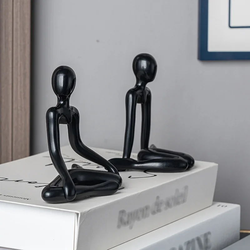 1/4PCS Nordic Light Luxury Style Abstract Figure Home Decoration Ornaments Sitting Posture Statue Crafts Desktop Decor Artworks 4