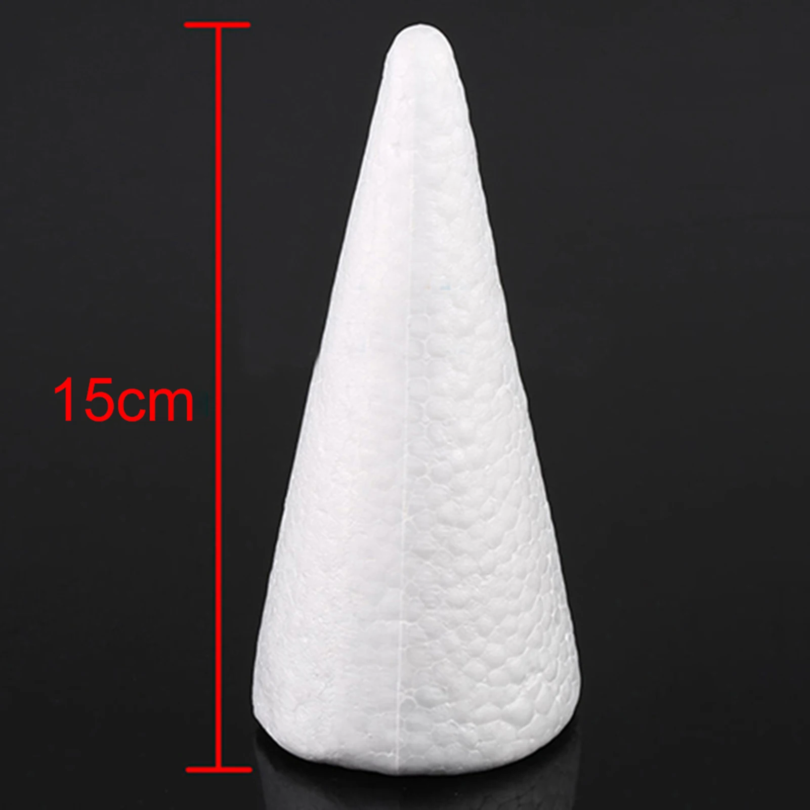10Pcs 15cm Modeling Cone Modeling Craft Supplies Durable Lightweight Styrofoam  Form Foam Cone for New Year
