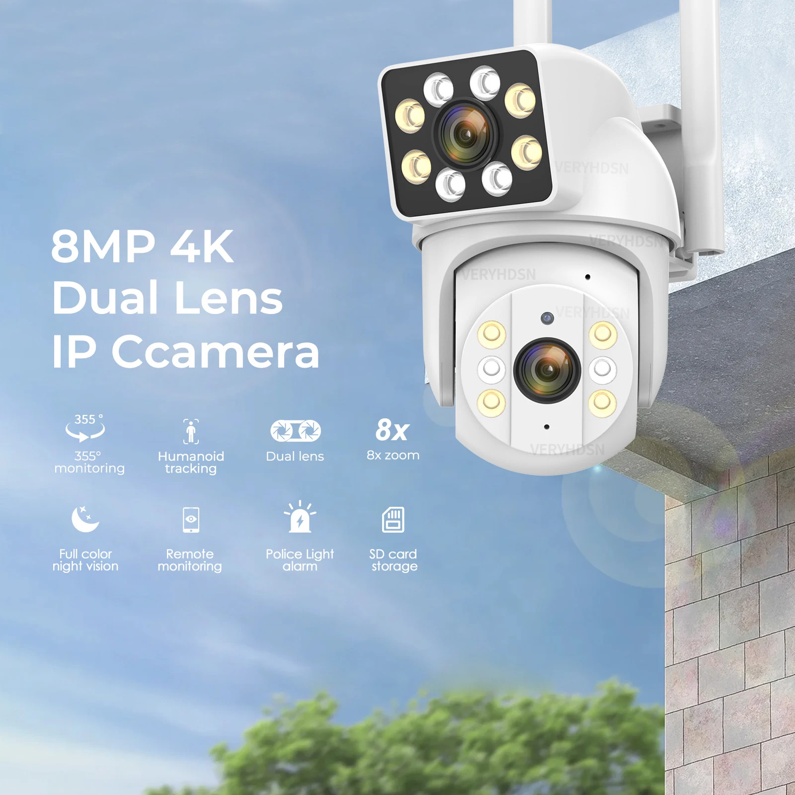   PTZ Ǯ ÷ ߰ ð  ķ, ΰ , ߿ , 10  , 1/4PCs, 8MP 5G WiFi IP ī޶