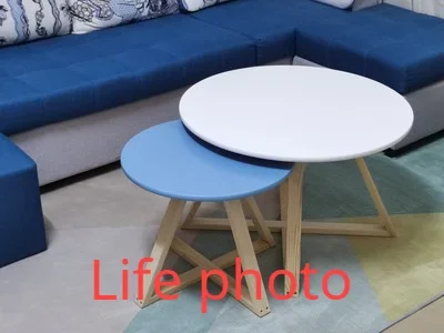 Modern Coffee Table Set-Originality Tables Combination, Solid Wood Round Tables for Living Room, Simple Center