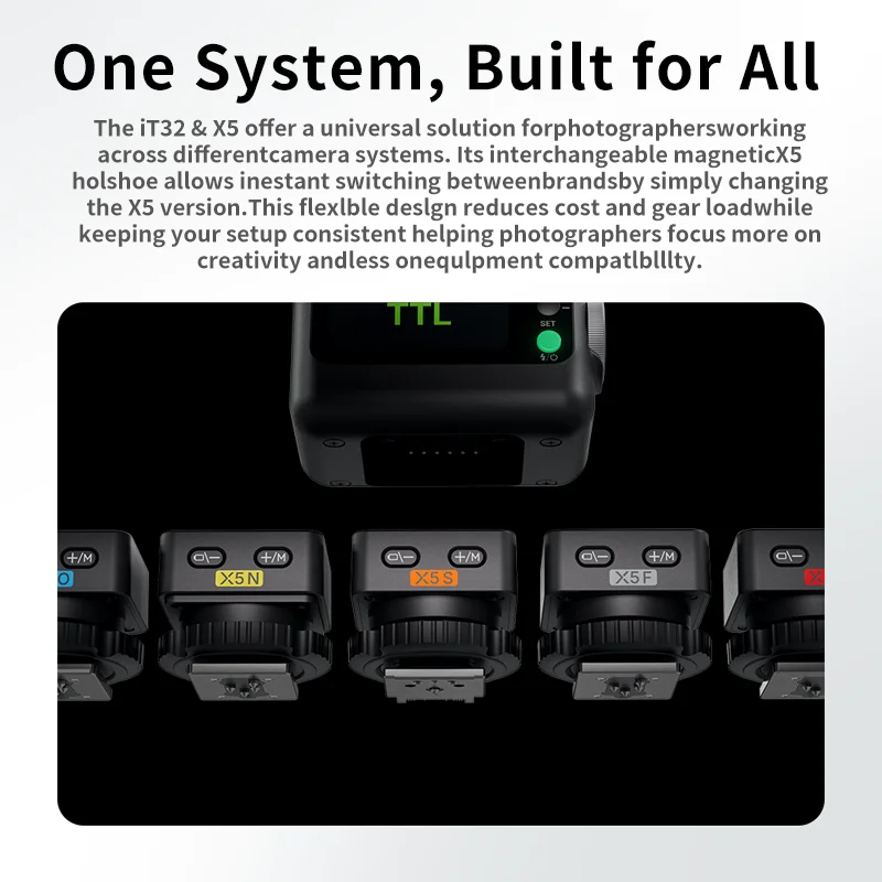고독스 IFlash IT32 TTL 카메라 플래시 (자석식 마운팅) X5 무선 플래시 트리거 (, 니콘, 캐논, 후지필름, 올림푸스 카메라용)