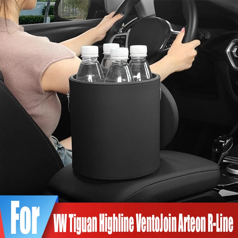 Per Volkswagen Vw Tiguan Highline Ventojoin Arteon R-Line Car Garbage Can Hanging Portable Pocket Bag Storage Bucket Accessori