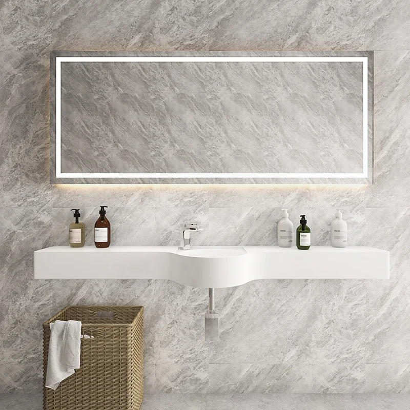 Integrated Art Wash Basin Super Narrow Wall Hanging Length Wash Basin with Table Top
