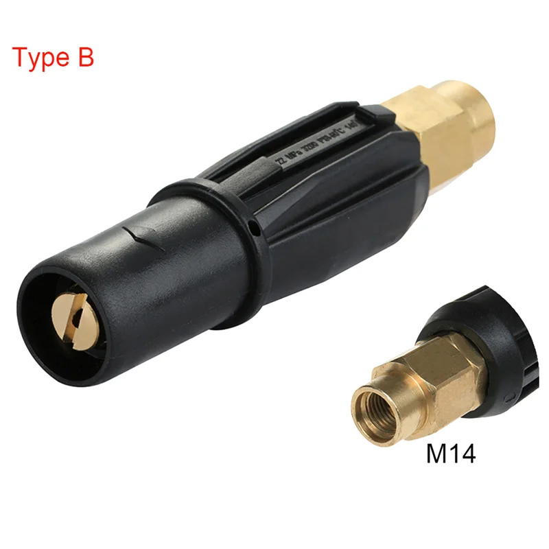 Brass Fan-Shaped Snow Foam Nozzle Self-Priming Nozzle for High Pressure Washer Generator Car Cleaning Accessory M14