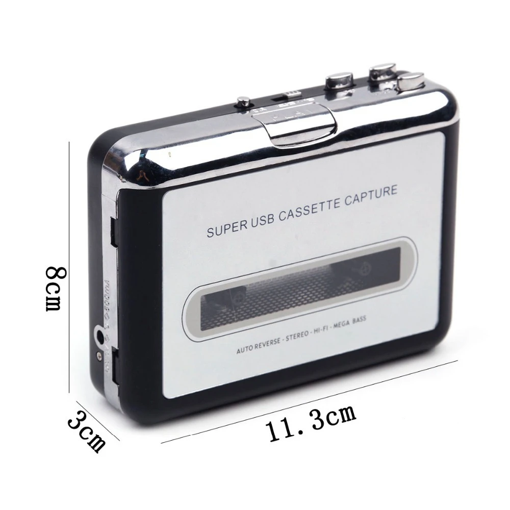 USB Cassette Capture Radio Player Portable USB Cassette Tape to MP3 Converter Capture Audio Music Player Tape Recorder cassette player,music digitizer player
