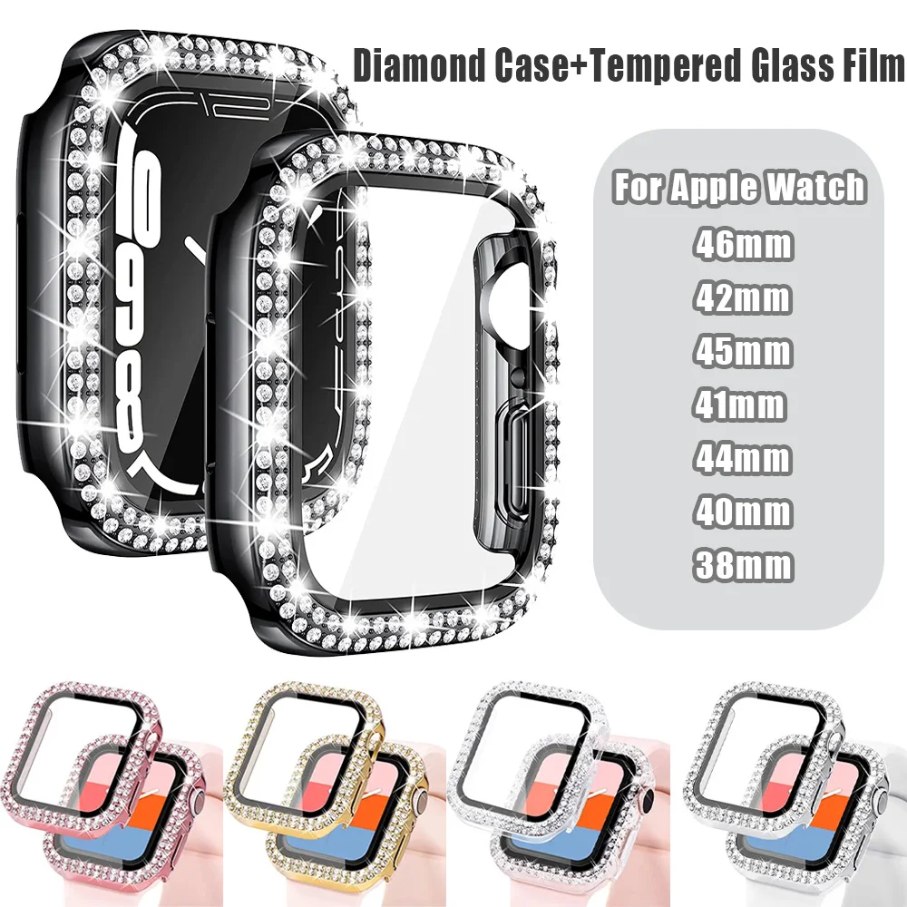 Luxury Diamond-Enhanced Tempered Glass Screen Protective Case