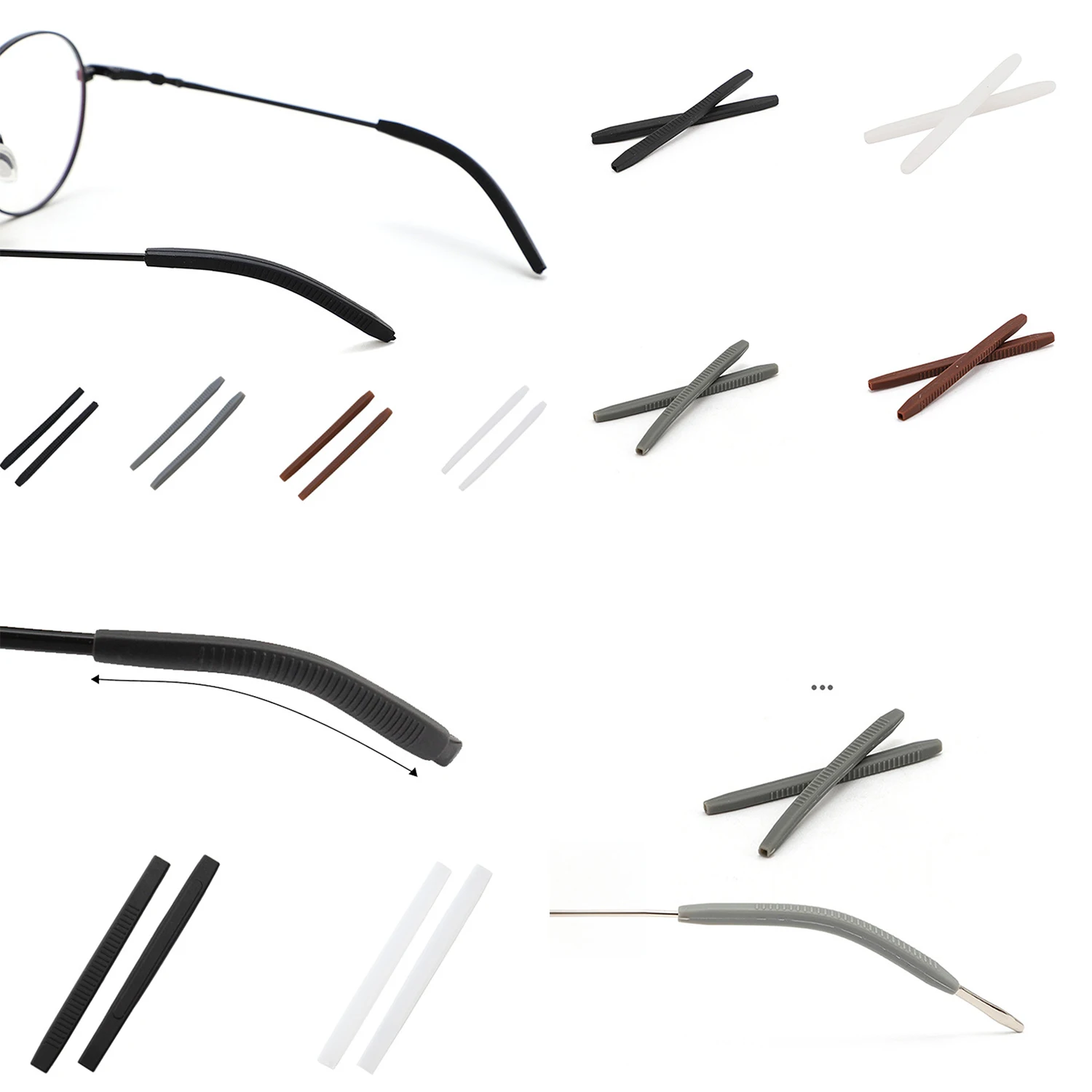 

1Pair Eyeglass Temple Tips Frame Leg Retainer Silicone Anti-slip Holder Elastic Glasses Ear Hook Mirror Leg Glasses Accessories