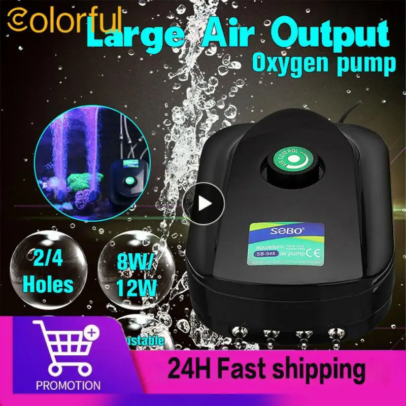 

Кислородный воздушный насос высокой мощности для аквариума, 8 Вт, 12 Вт, воздушный компрессор для аквариума, регулируемый кислородный насос с воздушным потоком для рыб