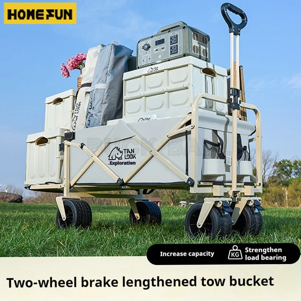 Camper Camping Car Outdoor Portable Large Capacity Multifunctional Adjustable Handcart Foldable Camping Car Customize Picnic