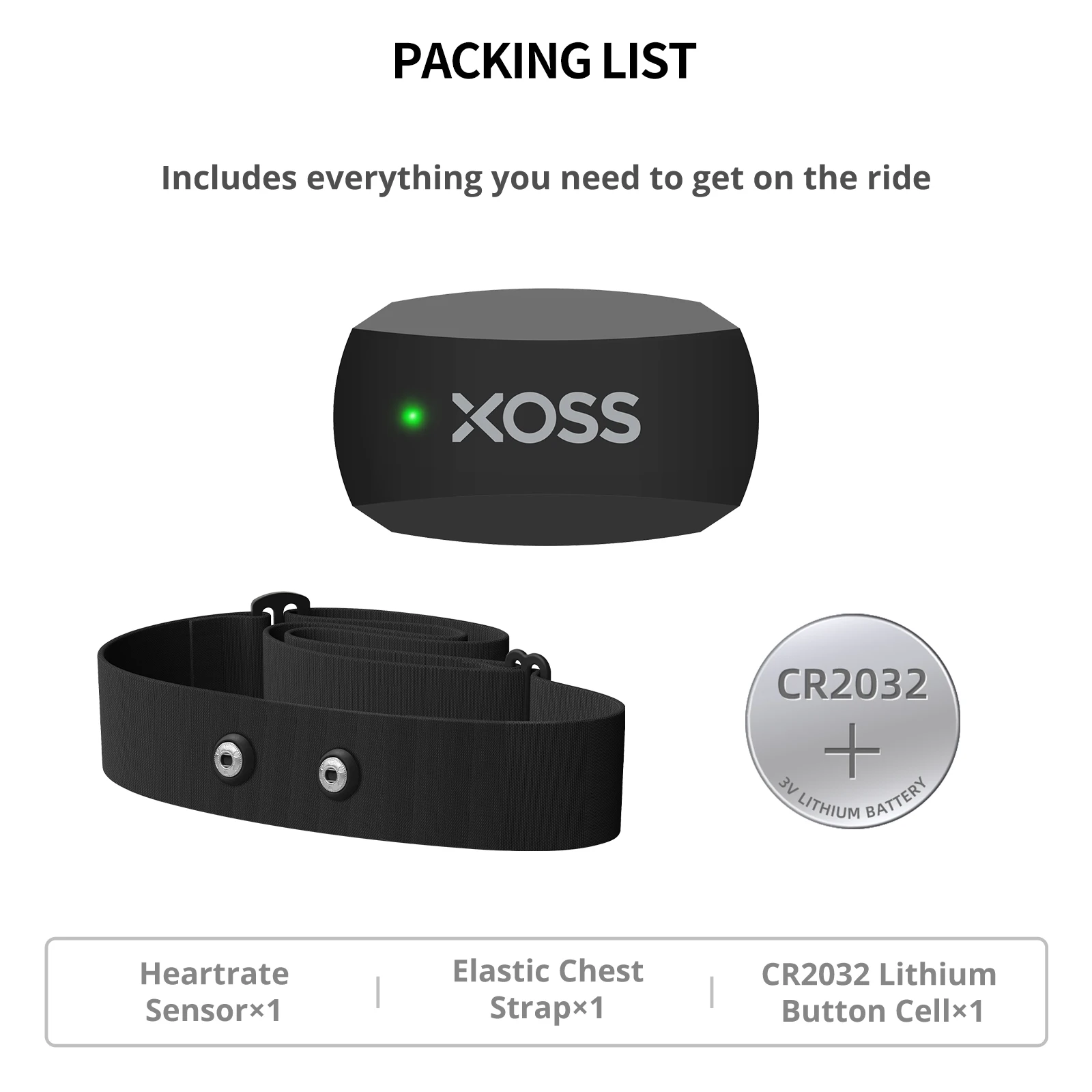XOSS X2 Chest Strap Heart Rate Sensor Monitor Bluetooth ANT+