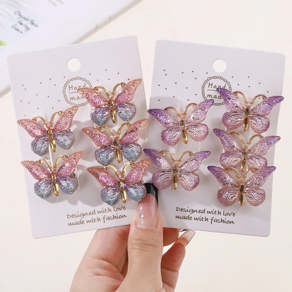 Hair Accessories 5PCS Sweet Stereoscopic Color Gradient Cute Baby Hairpins Kids Hair Clips Children Headwear Princess Barrette Girls Accessories