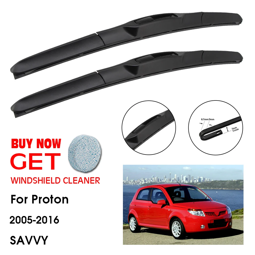 

Car Wiper Blade For Proton SAVVY 22"+16" 2005-2011 Front Window Washer Windscreen Windshield Wipers Blades Accessories