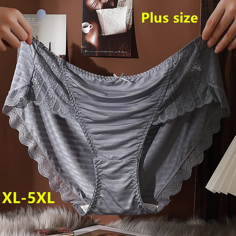 Ropa interior sexy para mujer, lencería ligera de lujo, pantalones cortos suaves de encaje de talla grande, bragas