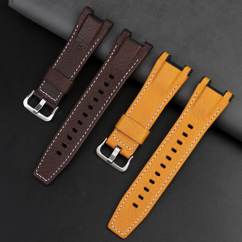 Фото Ремешок нейлоновый кожаный для часов Casio GST-210/W120L/S130L/S310, ремешок модифицированный для часов, Женский Разъем для мужского ремня №2