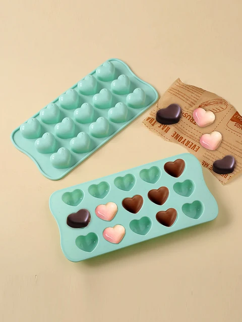 Stampini A Cuore In Silicone - 2 Pezzi, 15 Cavit&agrave;, Per Cioccolato, Torte, Mousse - Decorazioni Cottura