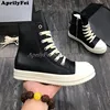 Black-White Trainers Toe Caps Ankle Booties Lace Up Mens Sneaker Zip High-TOP Casual Shoes Hip Hop Dress Shoes Big Size 46 47 1