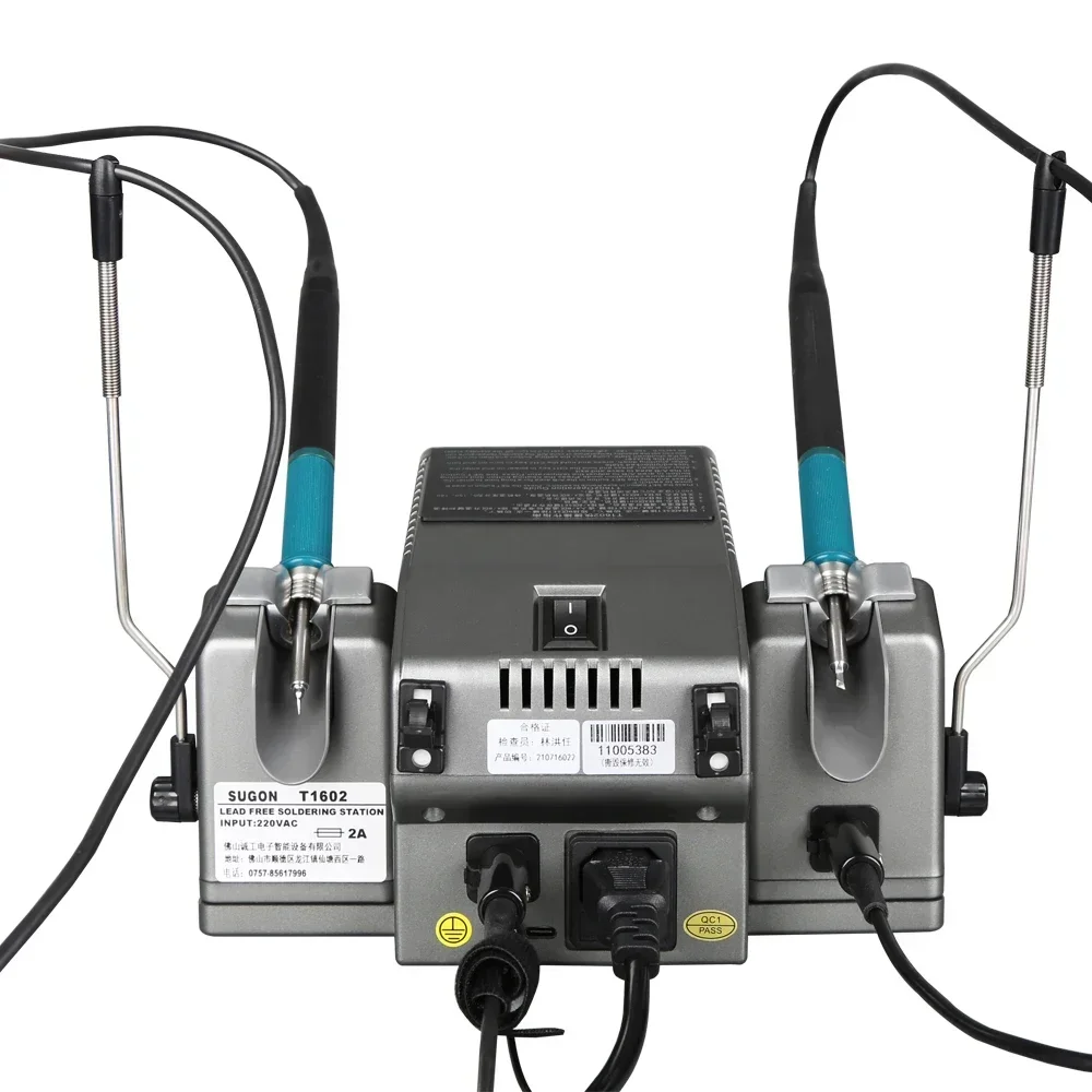SUGON T1602 Soldering Station T12 Handle Double station Digital Rework Phone Repair BGA SMD Solder Tool Welding Station 2