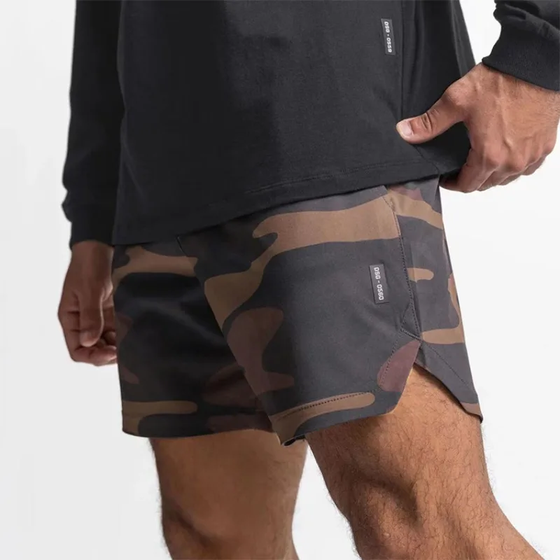 Thin shorts straight tube quick drying ice silk capris running training sports basketball shorts