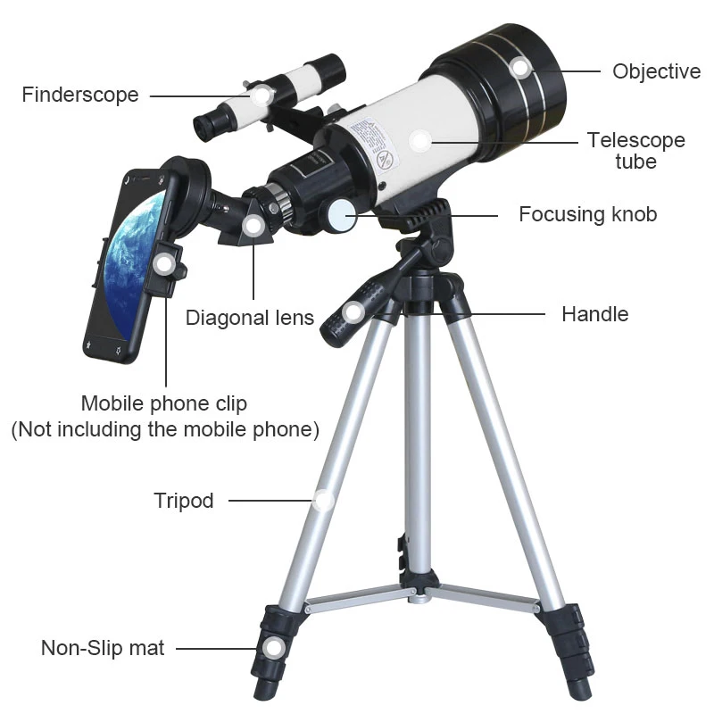 Se0e85c19be154b6eb9ee3abb59643842k Teleskop astronomiczny 150X kosmiczny jednooczny luneta noktowizyjna do obserwacji księżyca z przenośny statyw prezent dla dzieci klips do telefonu