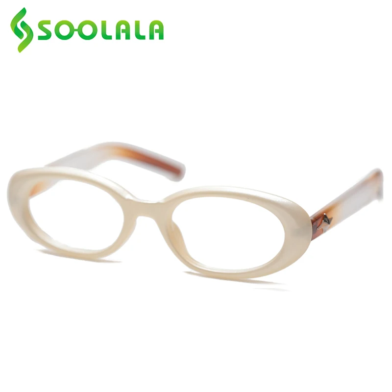 

SOOLALA 2023 Small Oval Presbyopic Reading Glasses Women Anti Blue Light Female Frame Magnifying Grade Eyeglasses +0.5 1.75 2.0