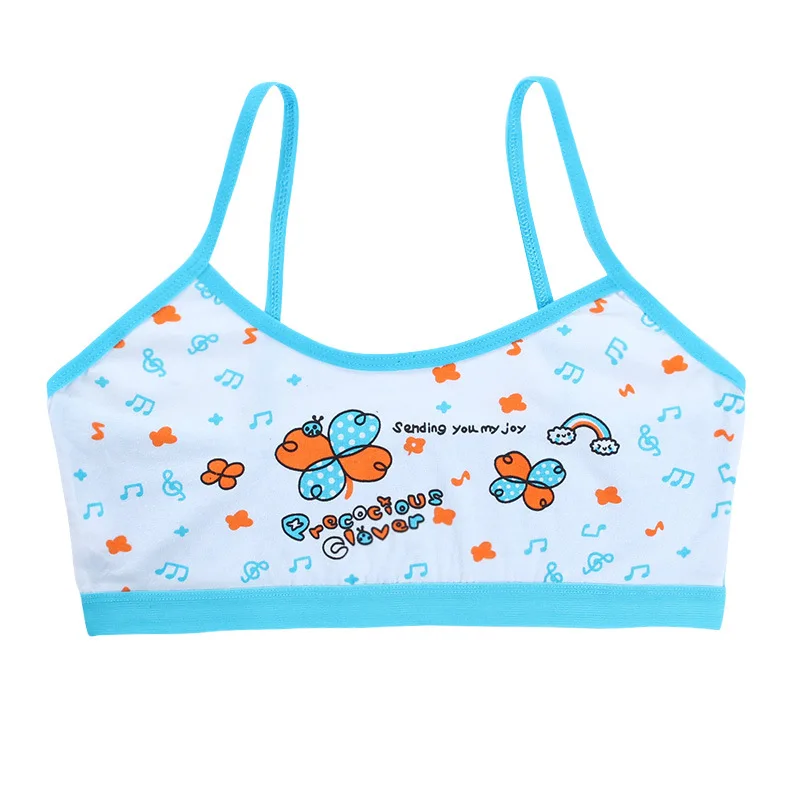 Teenage Girls Training Bras Cartoon Panda/Flower Print Young Children Purbery Student Tube Tops