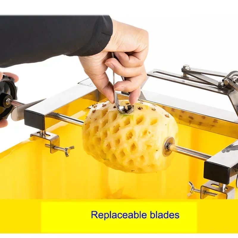 Pineapple Knife Artifact Peeling Machine Stainless Steel Automatic Pineapple Eye Removal Knife Clip Set Tool Machine