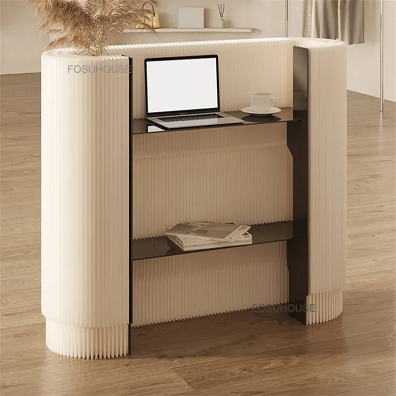 Creative Reception Desk Shopping Mall Exhibition Mobile Reception Desks Shop Simple Counter Clothing Store Front Desks Cashier