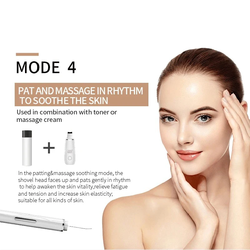 Electric Facial Dead Skin Sonic Cleaning Portable Ion Ultrasound Facial Spatula Face Peeling Cleaner Ultrasonic Skin Scrubber