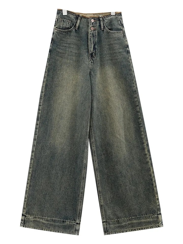 韓国発!【ADIN】Long Wide Tin Jeans Denim Vintage Pants 韓国発!【ADIN】Long Wide Tin Jeans Denim Vintage Pants