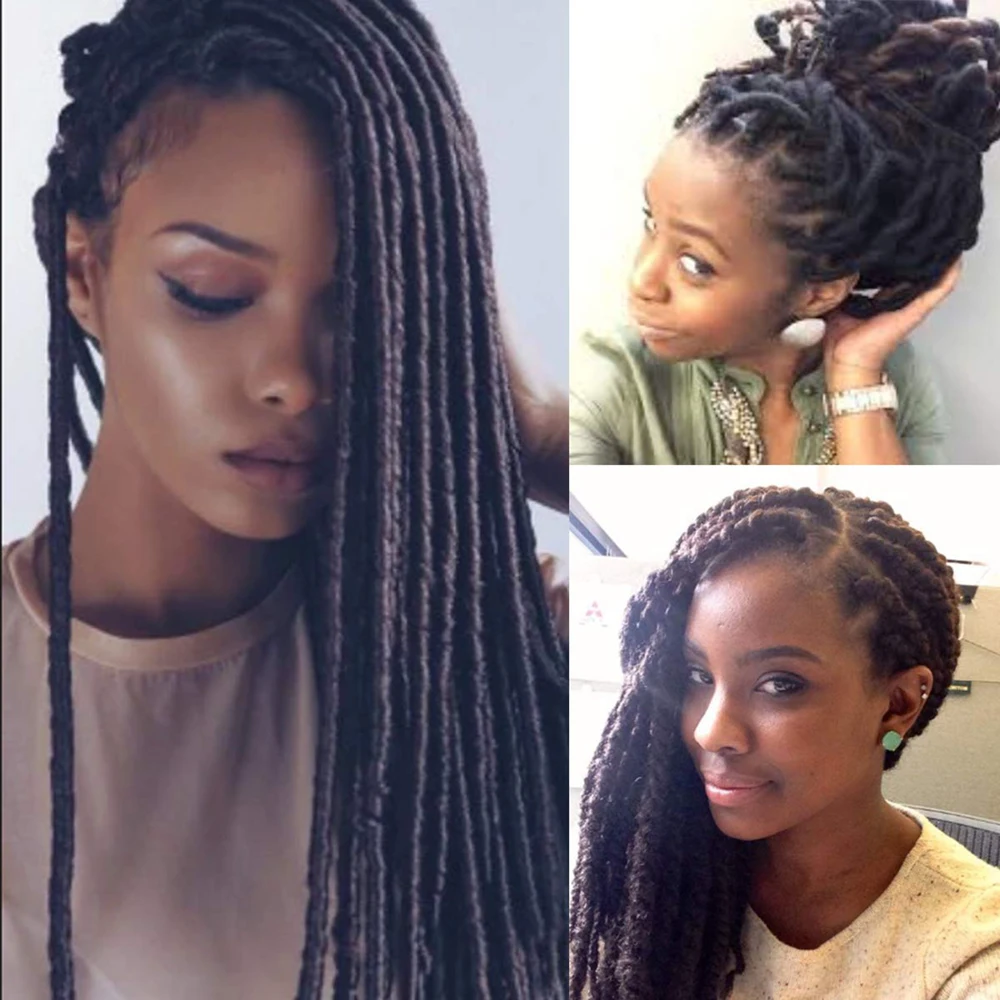5 Roll Black Brazilian Wool Hair Acrylic Yarn For African Synthetic Braiding Hair Extension for Women Black 5