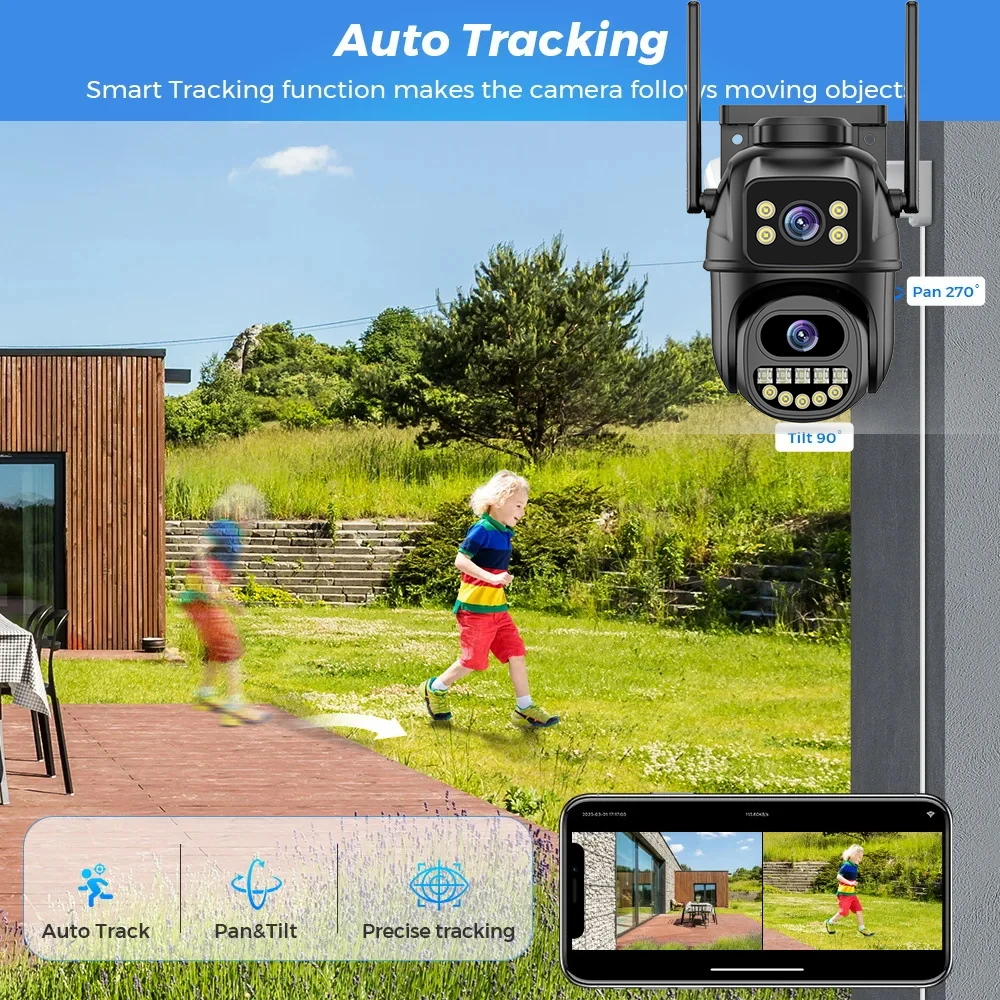 4K 8MP XMEYE POE 감시 시스템 듀얼 렌즈 PTZ 양방향 오디오 POE 보안 카메라 시스템 10채널 POE NVR 비디오 감시 키트