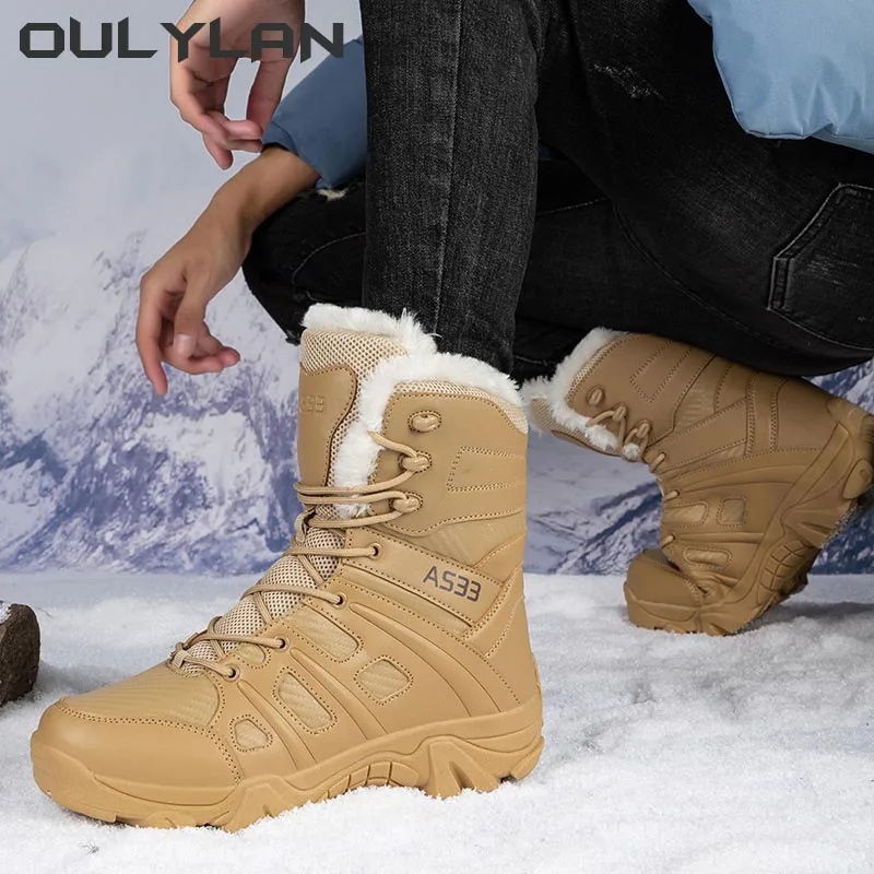 

New Winter Military Boots Mens Outdoor Warm Leather Hiking Boots Men Army Special Force Desert Shoes Tactical Combat Ankle Boots