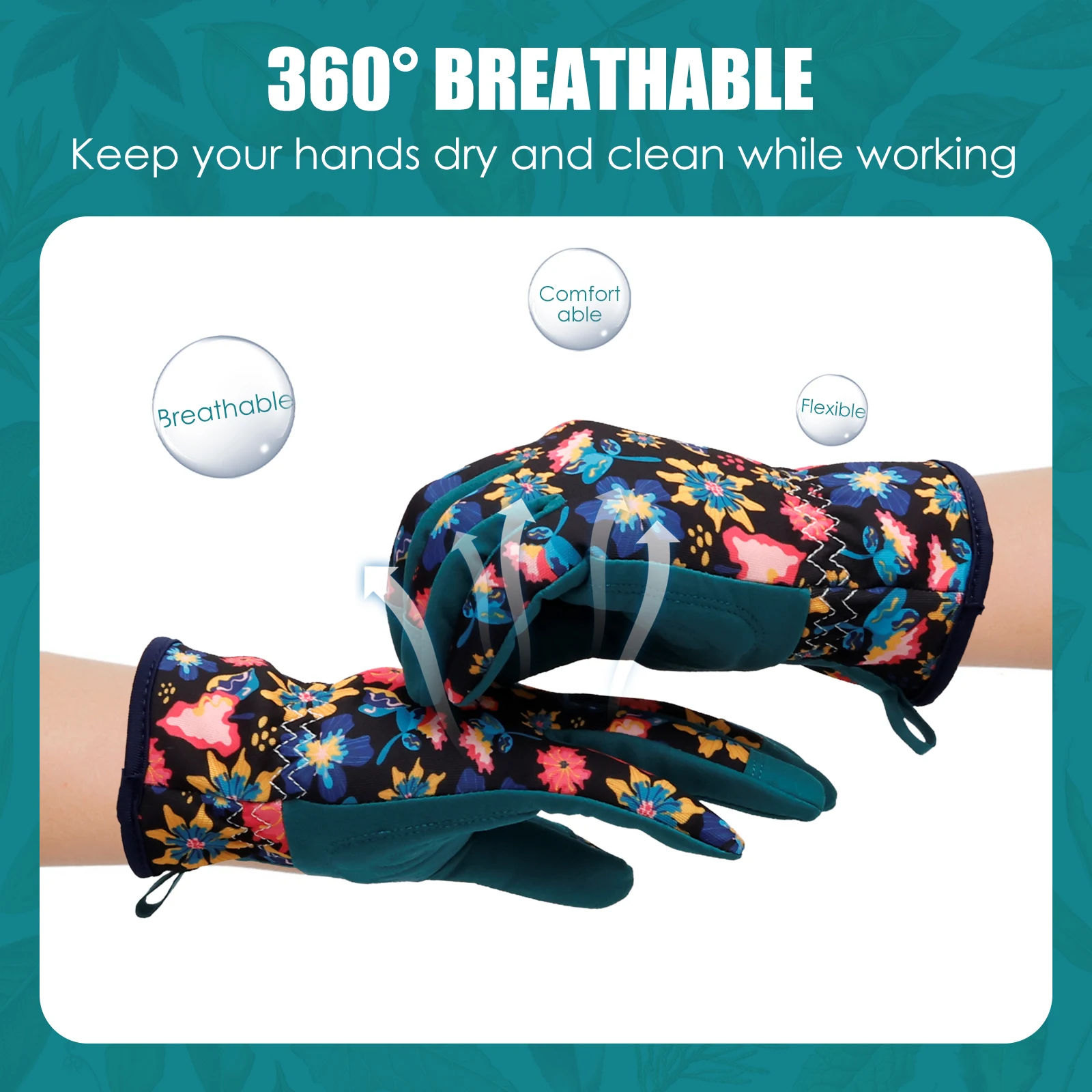 1 Pair Thorn Proof Gardening Gloves Polyester Fiber Pruning Gloves Breathable Garden Weeding Working Gloves for Picking Pruning