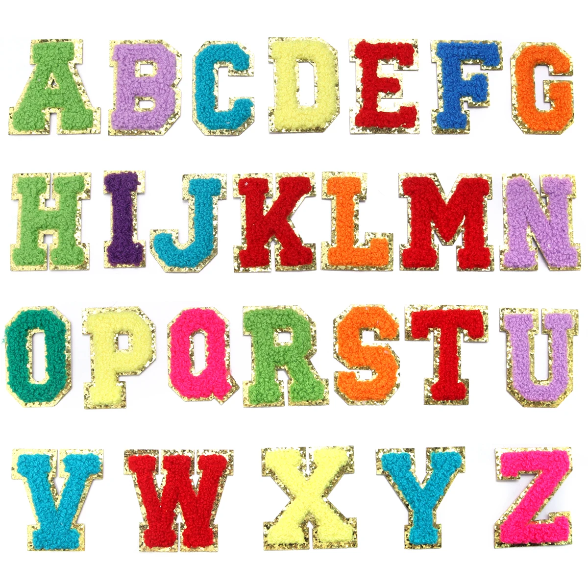 Morcheiong 26 stuks parelstrass letterpatches zelfklevende A-Z, opplakbare parel letterpatches voor kleding, stof, rugzak (wit